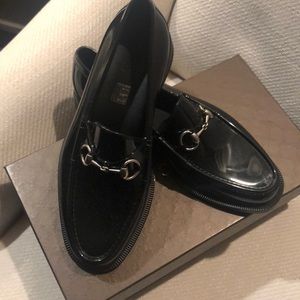 Gucci  black rain loafers classic horsebit shoes